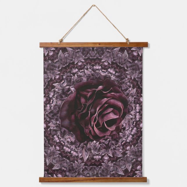 Tapisserie Suspendue Rose Mandala (Recto)