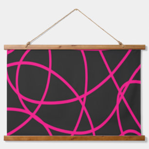 Tapisserie Suspendue Rubans Magenta en noir