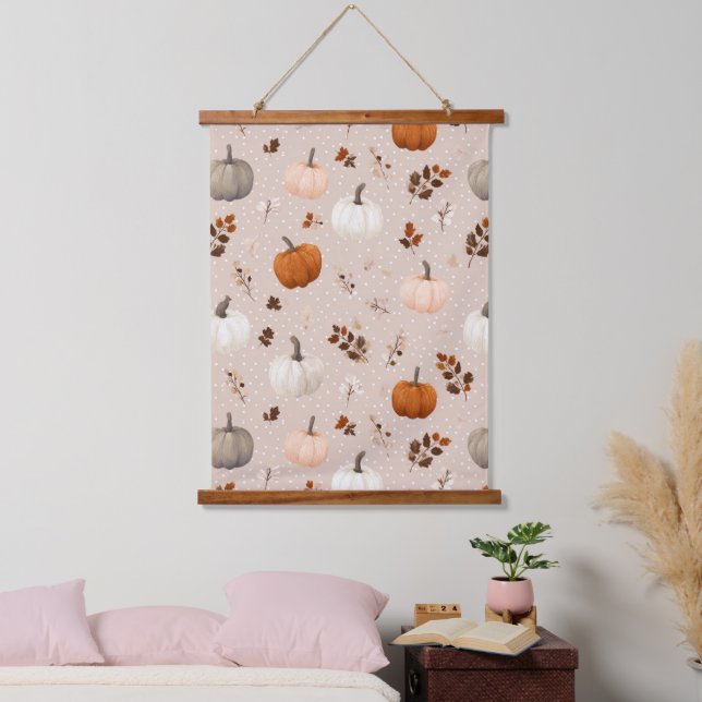 Tapisserie Suspendue Russe Citrouilles d'automne et feuilles d'automne (Chambre à coucher)