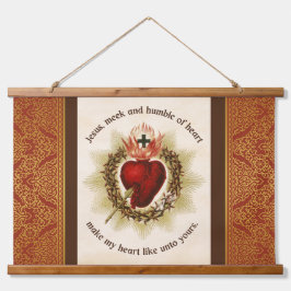 Tapisserie Suspendue Sacred Heart of Jesus avec Gold Detail