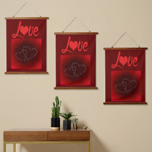 Tapisserie Suspendue Saint Valentin Amour Coeurs rouges