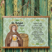 Sainte Brigitte d'Irlande et son tonneau de bière