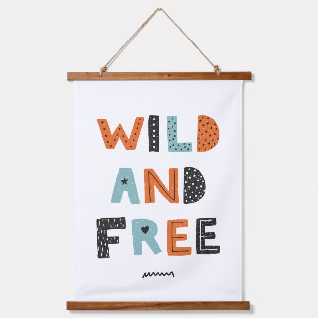 Tapisserie Suspendue Sauvage et libre | Lettres Doodle (Recto)