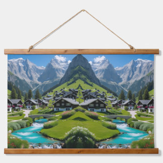 Tapisserie Suspendue "Sérénité alpine - Village pittoresque "