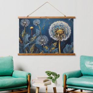 Tapisserie Suspendue Sérénité avec Dandelions dans Nightsky AI Art