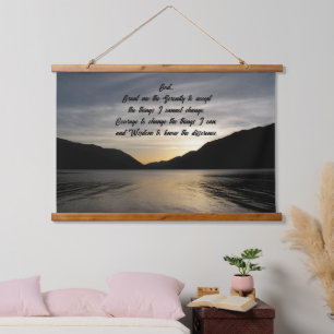 Tapisserie Suspendue Serenity Prayer Lac Sunset Silhouette Photo