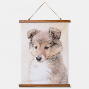 Tapisserie Suspendue Shetland Sheepdog Puppy Peinture Chien original ar
