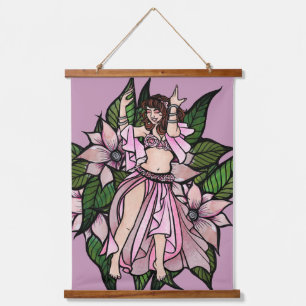 Tapisserie Suspendue Shimmy, danseuse du ventre rose