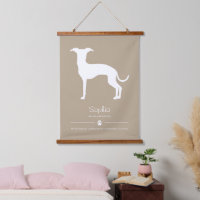 Silhouette de Greyhound Italien Blanc sur Fond Bei