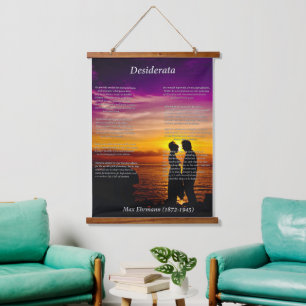 Tapisserie Suspendue Silhouette d'un jeune couple amoureux