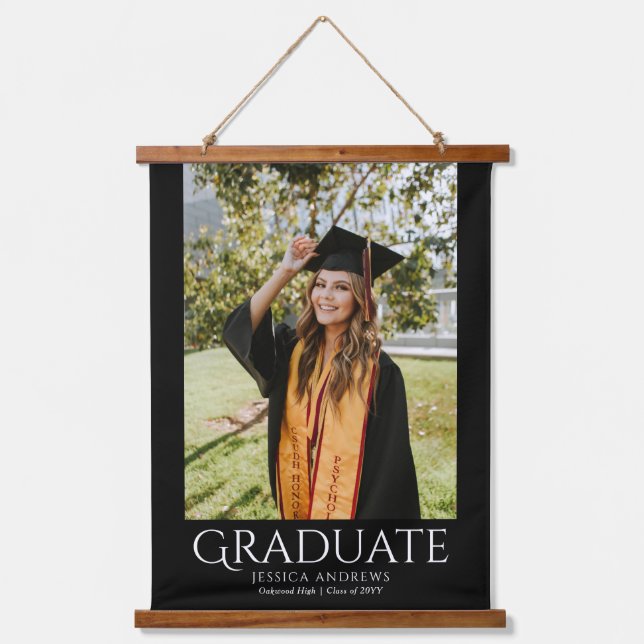 Tapisserie Suspendue Simple Graduation Design Moderne Photo Diplômée (Recto)