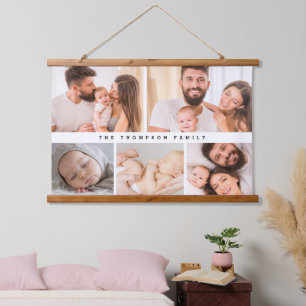 Tapisserie Suspendue Simple Modern Family Photo collage personnalisé