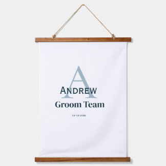 Tapisserie Suspendue simple monogramme personnalisé groomsmen