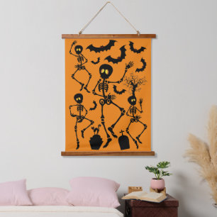 Tapisserie Suspendue Skeletons d'Halloween Macabre Dance