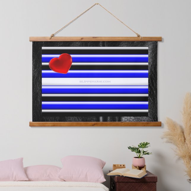 Tapisserie Suspendue SlipperyJoe's Gay Leather Pride drapeau royal noir (Chambre à coucher)