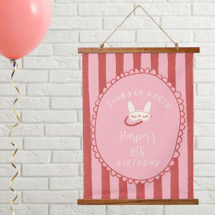 Tapisserie Suspendue soirée pyjama sommeil fête d'anniversaire fille ad