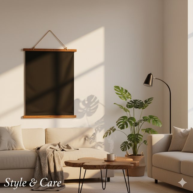 Tapisserie Suspendue Solid Black 26"x36" Vertical (Solid Black 26x36 Vertical Hanging Tapestry)