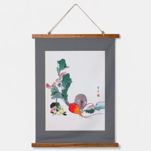 Tapisserie Suspendue Souris et radis rouge, Watanabe Seitei