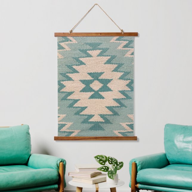 Tapisserie Suspendue Southwester Wall Art, Pastel Aqua Permanente Tapis (Salon)