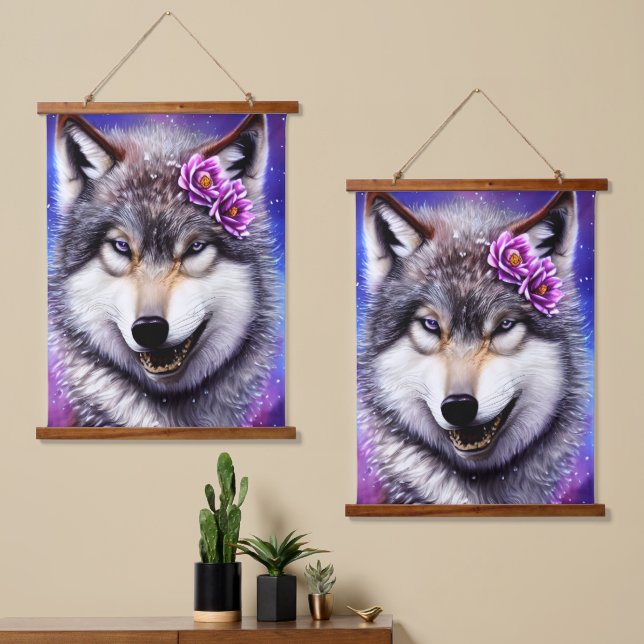 Tapisserie Suspendue Splendeur du loup (Asymétrique)