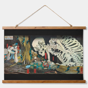 Tapisserie Suspendue Squelette manipulé par Witch, Kuniyoshi