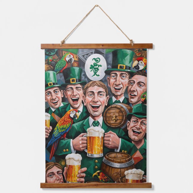 Tapisserie Suspendue St. Patrick’s Day Cubist Art Imprimer (Recto)
