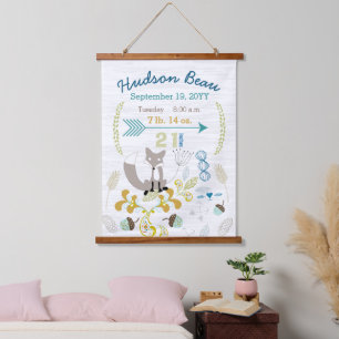 Tapisserie Suspendue Statistiques de naissance Bébé garçon Suspension m