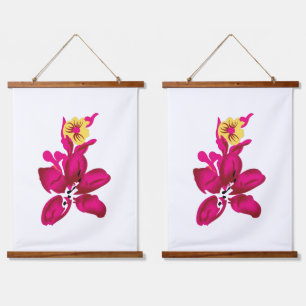 Tapisserie Suspendue Style floral, ArtyClick Crimson, Or léger