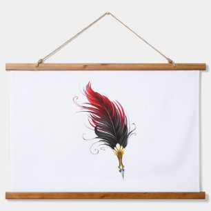 Tapisserie Suspendue Stylo rouge en plumes avec nib or