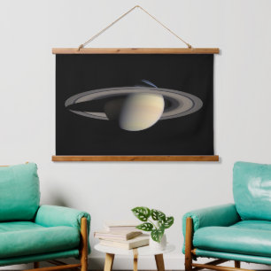 Tapisserie Suspendue Sunlit Saturn Gas géant Planet par Cassini