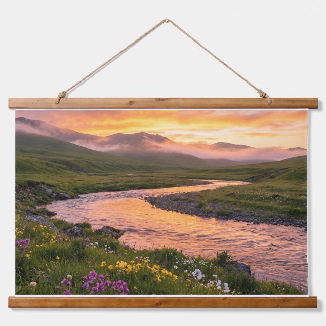 Tapisserie Suspendue Sunset River Panorama – Nature Poster & Tapestry (Devant)