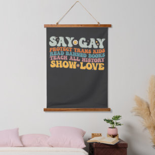 Tapisserie Suspendue Super LGBT Disent Gay Protéger Trans Enfants Lire 