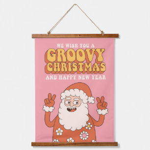 Tapisserie Suspendue Super Noël Joyeux Père Noël Funny Retro Hippie