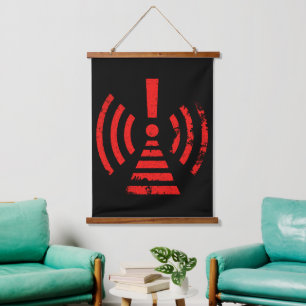 Tapisserie Suspendue Symbole d'avertissement de rétention d'énergie rét