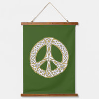Symbole de paix celtique or et blanc