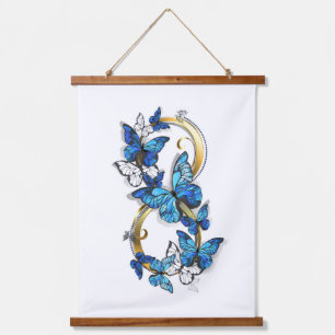 Tapisserie Suspendue Symbole infini de papillons Morpho bleus