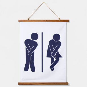 Tapisserie Suspendue Sympathique Unisex Bathroom Sign