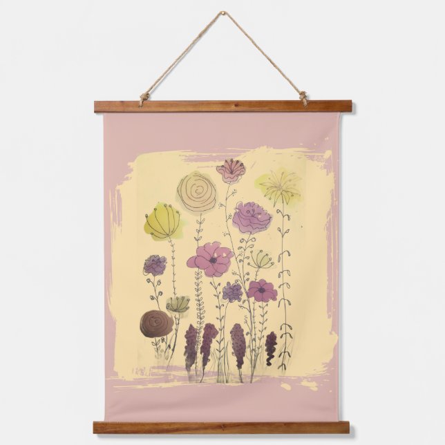 Tapisserie Suspendue Tapestry - Pastel Flowers (Recto)