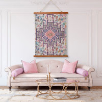 Tapis Kilim Turc de motif anatolien rose huître