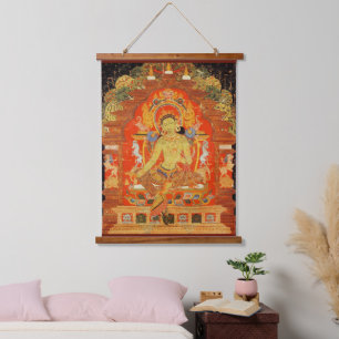 Tapisserie Suspendue Tara verte déité de compassion bouddhiste tibétain
