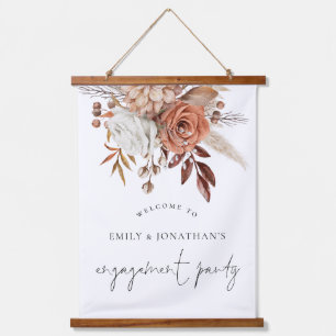 Tapisserie Suspendue Terracotta Florals Bienvenue