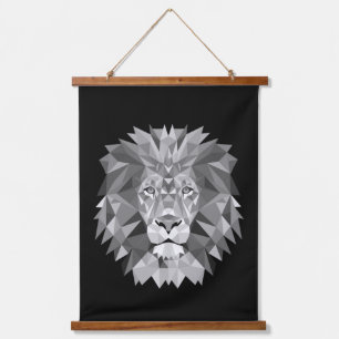 Tapisserie Suspendue Tête de lion géométrique cool