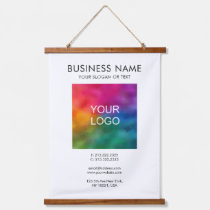 Tapisserie Suspendue Texte du logo d'entreprise Modèle personnalisable
