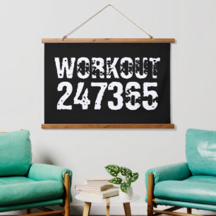 Tapisserie Suspendue Texte usé et rayé Workout 247365 blanc