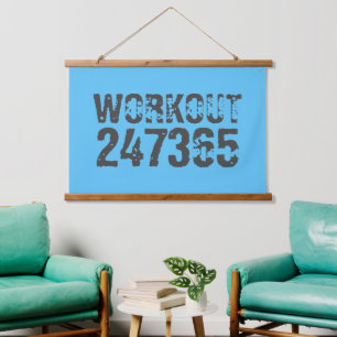 Tapisserie Suspendue Texte usé et rayé Workout 247365 bleu