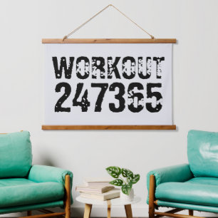 Tapisserie Suspendue Texte usé et rayé Workout 247365 noir