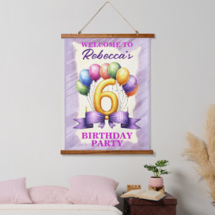 Tapisserie Suspendue Thème de ballons pour 6ème anniversaire