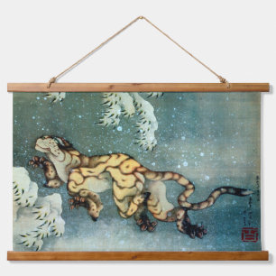 Tapisserie Suspendue Tigre dans la neige, Hokusai