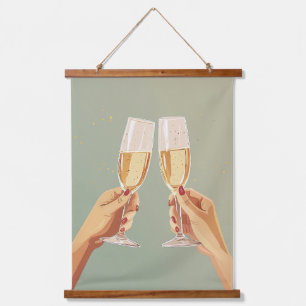 Tapisserie Suspendue Toast au champagne