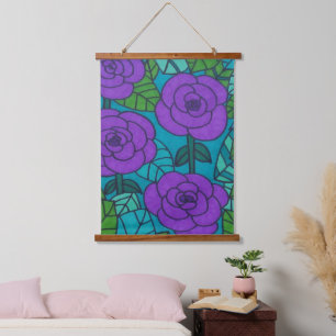 Tapisserie Suspendue Tons cool Jungle Floral Art